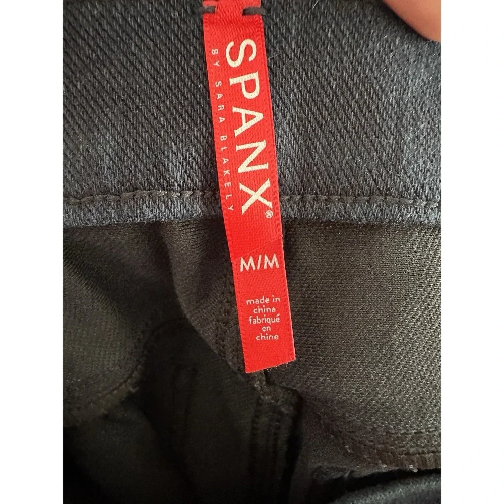 Spanx Jeanish Leggings Medium Dark Indigo Blue High Rise Skinny Pull On Denim